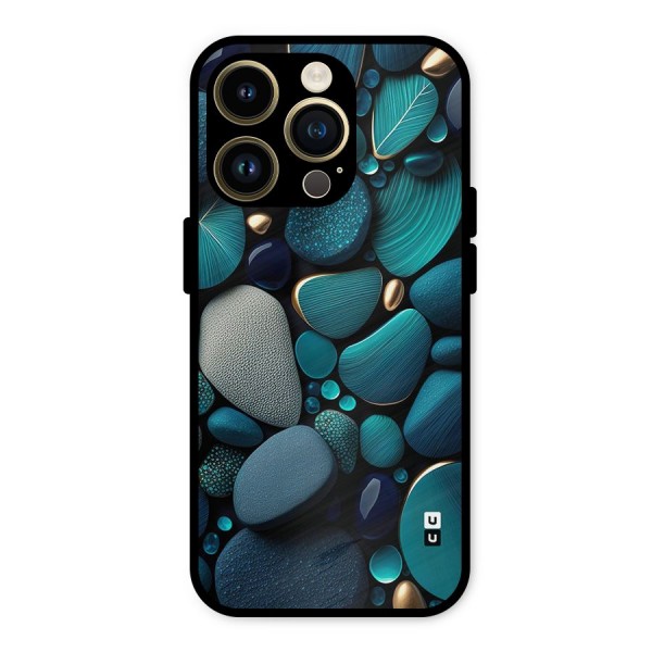 Beautiful Pebble Stones Metal Back Case for iPhone 14 Pro