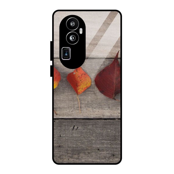 Beautiful Wood Leafs Glass Back Case for Oppo Reno10 Pro Plus