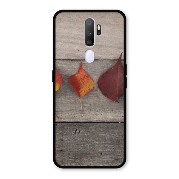 Beautiful Wood Leafs Metal Back Case for Oppo A9 (2020)