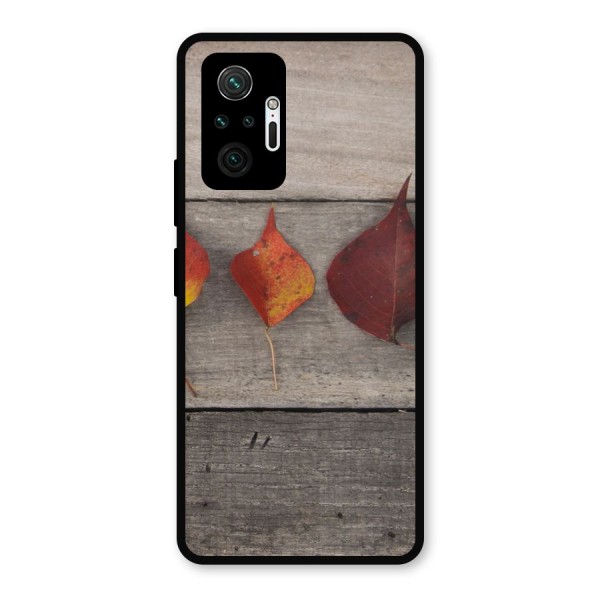 Beautiful Wood Leafs Metal Back Case for Redmi Note 10 Pro