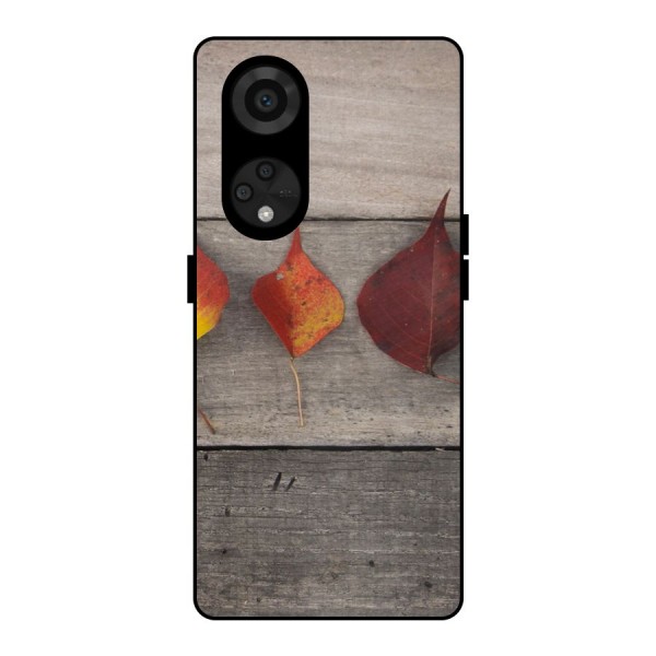 Beautiful Wood Leafs Metal Back Case for Reno8 T 5G