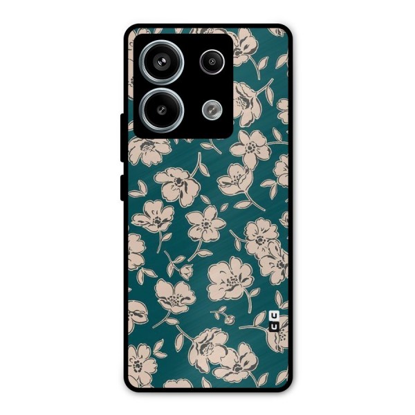 Beauty Green Bloom Metal Back Case for Redmi Note 13 Pro 5G