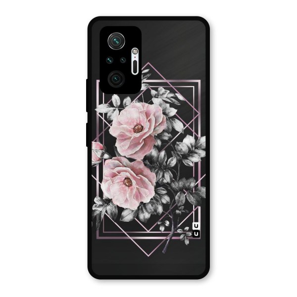Beguilling Pink Floral Metal Back Case for Redmi Note 10 Pro