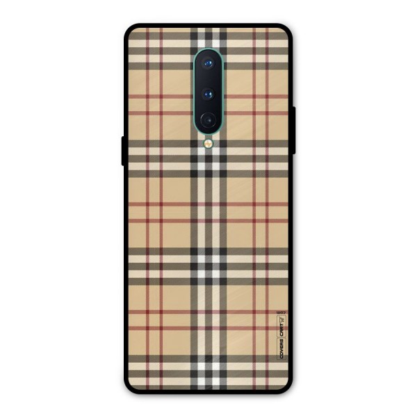 Beige Check Metal Back Case for OnePlus 8