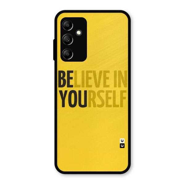 Believe Yourself Yellow Metal Back Case for Galaxy A14 5G