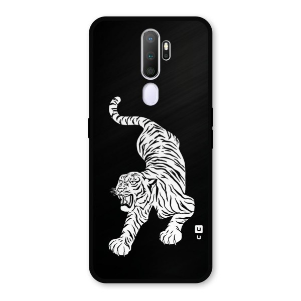 Bengal Tiger Stencil Art Metal Back Case for Oppo A9 (2020)