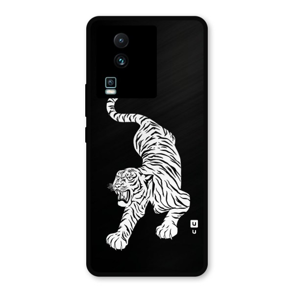 Bengal Tiger Stencil Art Metal Back Case for iQOO Neo 7