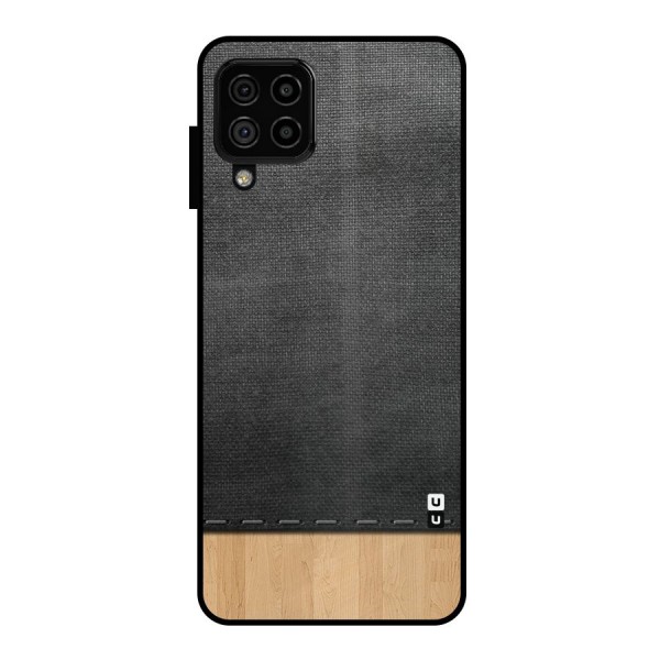 Bicolor Wood Texture Metal Back Case for Galaxy A22 4G