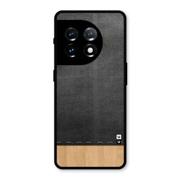 Bicolor Wood Texture Metal Back Case for OnePlus 11