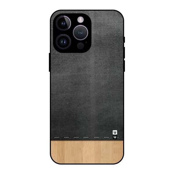 Bicolor Wood Texture Metal Back Case for iPhone 14 Pro Max