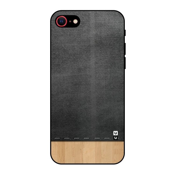 Bicolor Wood Texture Metal Back Case for iPhone 8