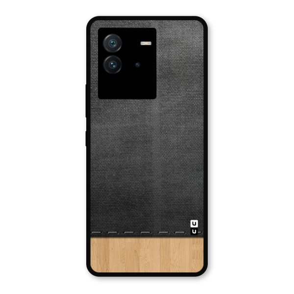 Bicolor Wood Texture Metal Back Case for iQOO Neo 6 5G