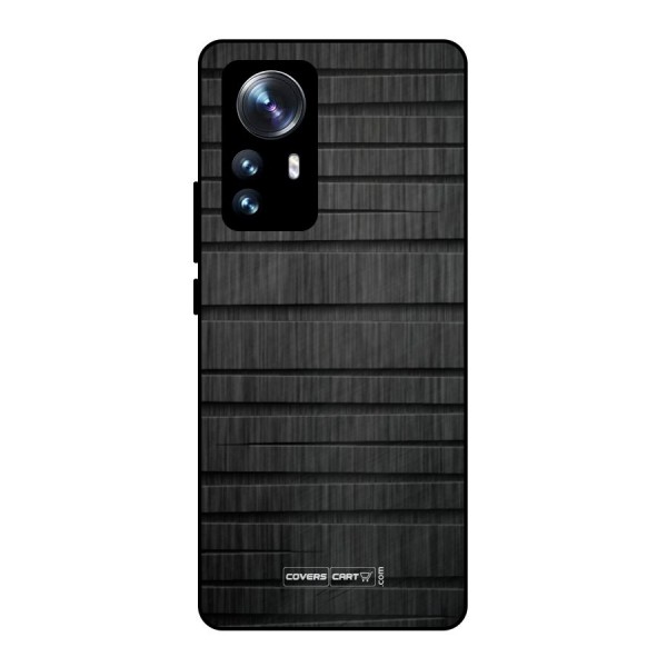 Black Abstract Metal Back Case for Xiaomi 12 Pro