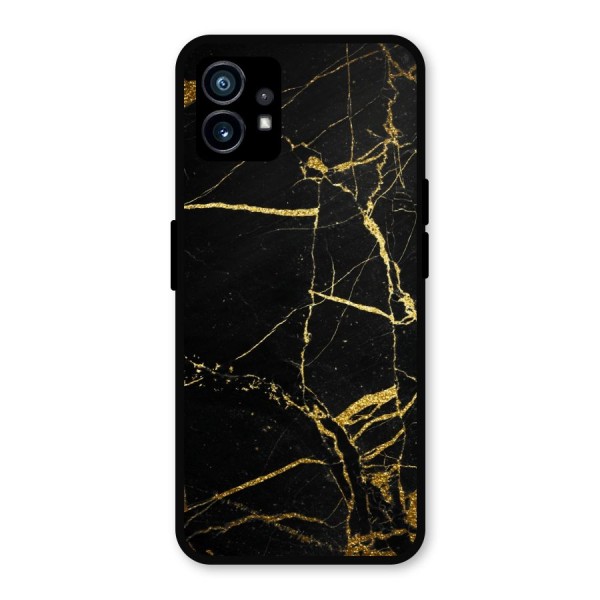 Black And Gold Design Metal Back Case for Nothing Phone 1