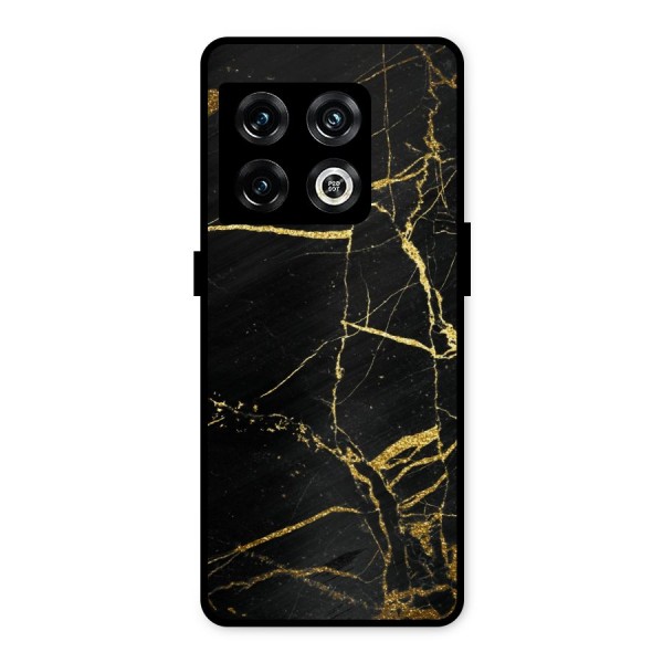 Black And Gold Design Metal Back Case for OnePlus 10 Pro 5G