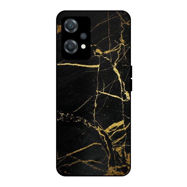 Black And Gold Design Metal Back Case for OnePlus Nord CE 2 Lite 5G