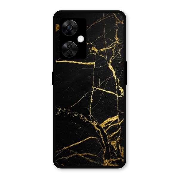 Black And Gold Design Metal Back Case for OnePlus Nord CE 3 Lite