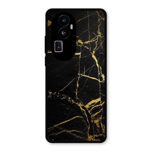 Black And Gold Design Metal Back Case for Oppo Reno10 Pro Plus