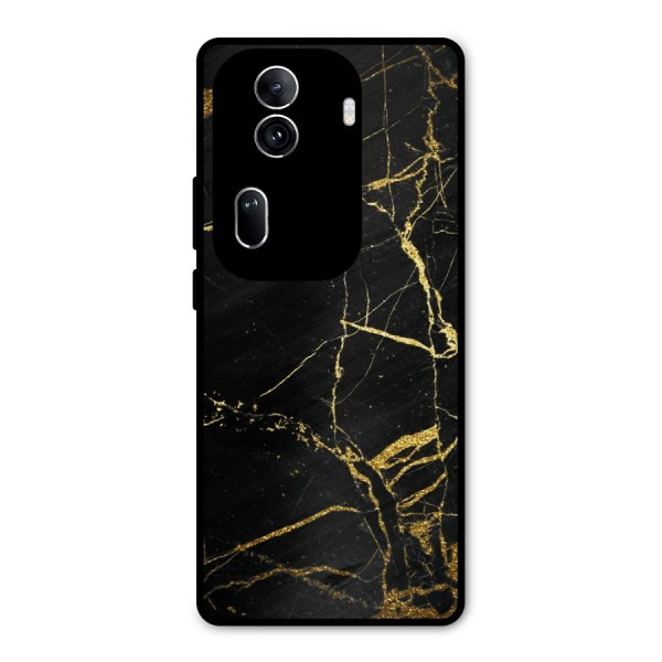 Black And Gold Design Metal Back Case for Oppo Reno11 Pro 5G