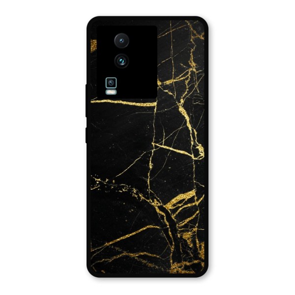 Black And Gold Design Metal Back Case for iQOO Neo 7