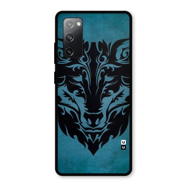 Black Artistic Wolf Metal Back Case for Galaxy S20 FE 5G