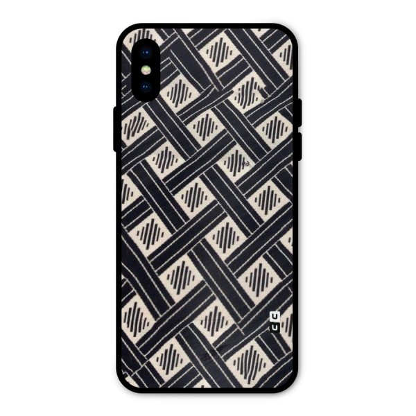 Black Beige Criscros Metal Back Case for iPhone X