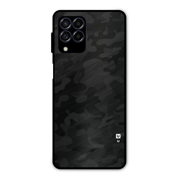 Black Camouflage Metal Back Case for Galaxy M53 5G