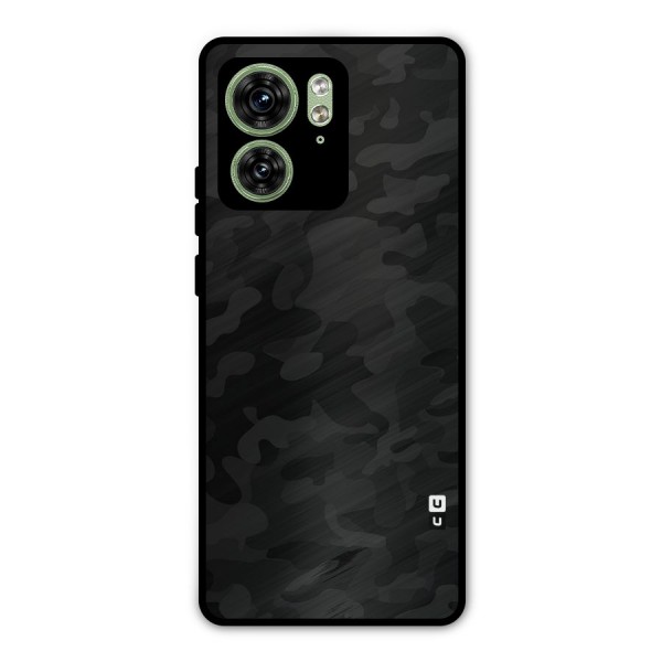 Black Camouflage Metal Back Case for Motorola Edge 40 5G