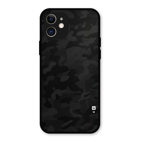 Black Camouflage Metal Back Case for iPhone 12