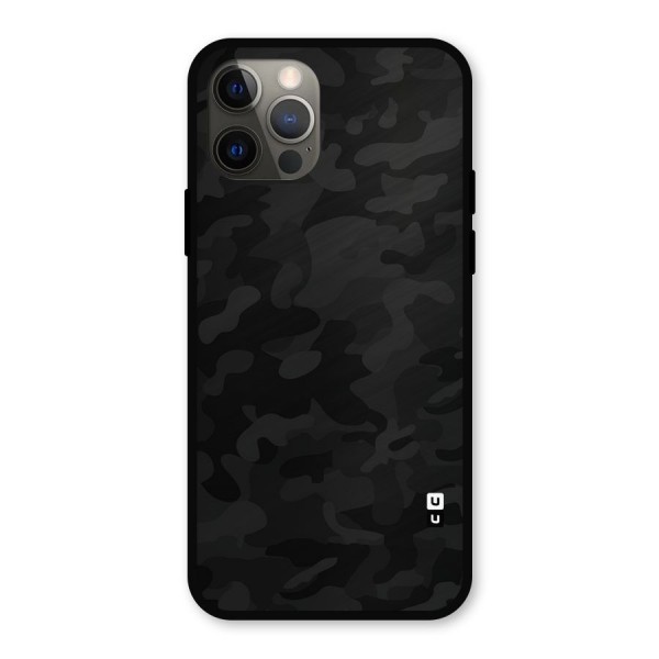 Black Camouflage Metal Back Case for iPhone 12 Pro