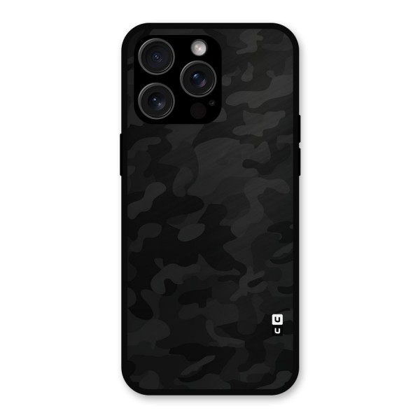 Black Camouflage Metal Back Case for iPhone 15 Pro Max