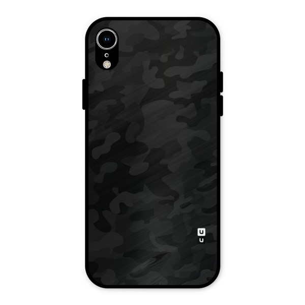 Black Camouflage Metal Back Case for iPhone XR