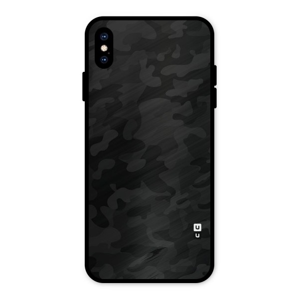 Black Camouflage Metal Back Case for iPhone XS Max