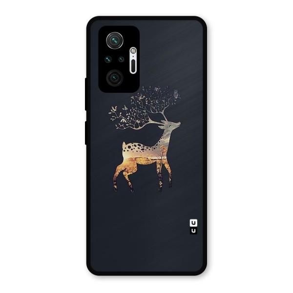 Black Deer Metal Back Case for Redmi Note 10 Pro