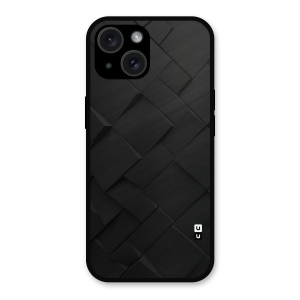 Black Elegant Design Metal Back Case for iPhone 15