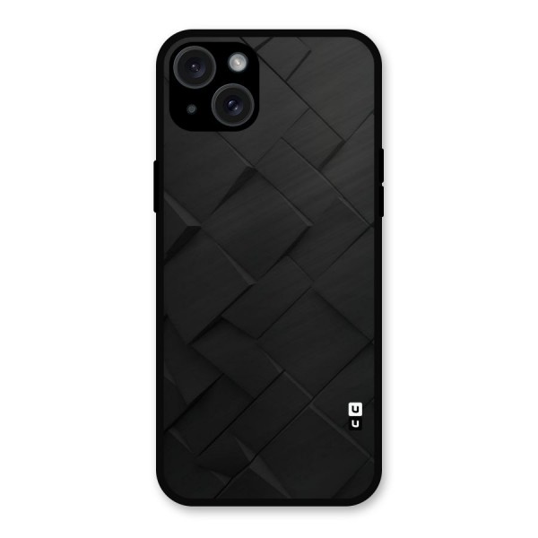 Black Elegant Design Metal Back Case for iPhone 15 Plus