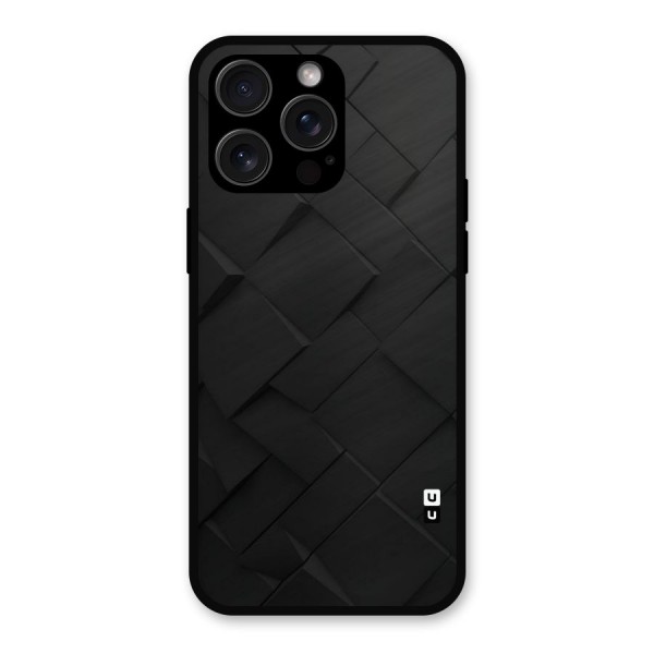Black Elegant Design Metal Back Case for iPhone 15 Pro Max