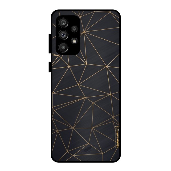 Black Golden Lines Metal Back Case for Galaxy A73 5G