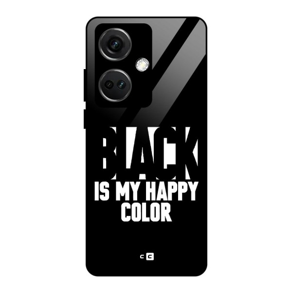 Black My Happy Color Glass Back Case for OnePlus Nord CE 3 5G