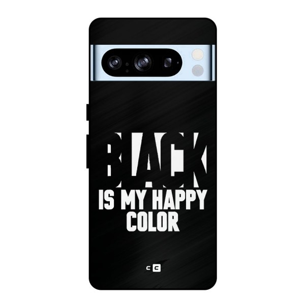 Black My Happy Color Metal Back Case for Google Pixel 8 Pro