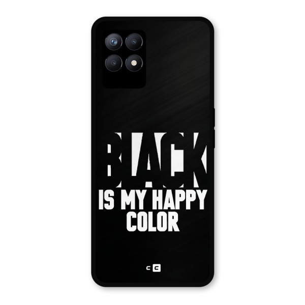 Black My Happy Color Metal Back Case for Realme Narzo 50