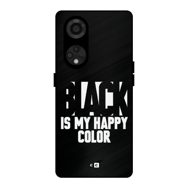Black My Happy Color Metal Back Case for Reno8 T 5G
