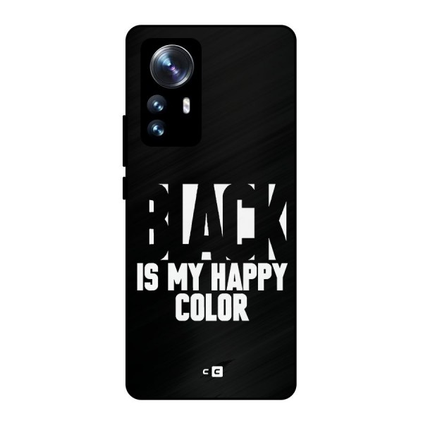 Black My Happy Color Metal Back Case for Xiaomi 12 Pro