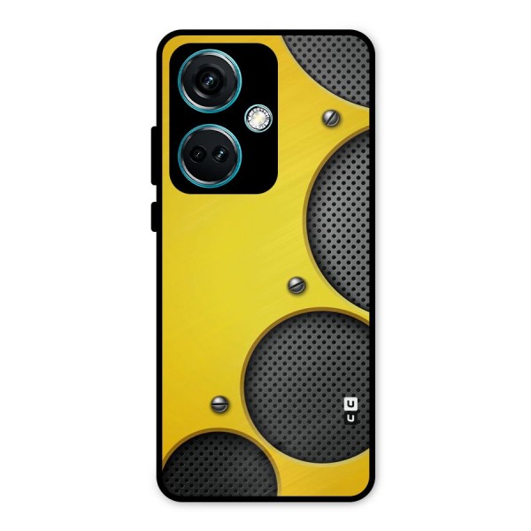 Black Net Yellow Metal Back Case for OnePlus Nord CE 3 5G