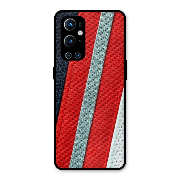 Black Red Grey Stripes Metal Back Case for OnePlus 9 Pro