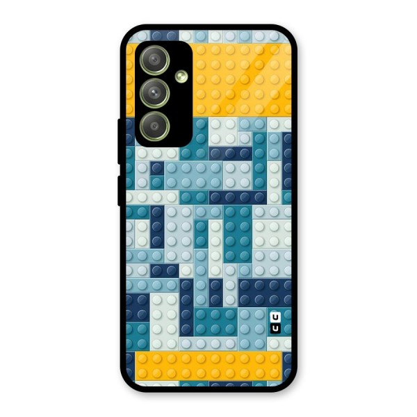 Blocks Blues Glass Back Case for Galaxy A54