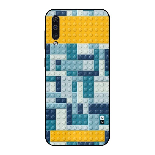 Blocks Blues Metal Back Case for Galaxy A50s
