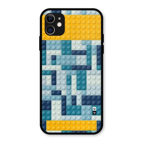 Blocks Blues Metal Back Case for iPhone 11