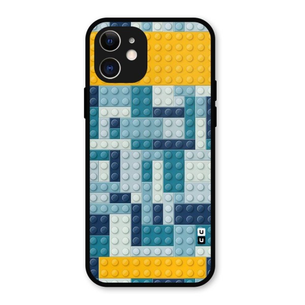 Blocks Blues Metal Back Case for iPhone 12