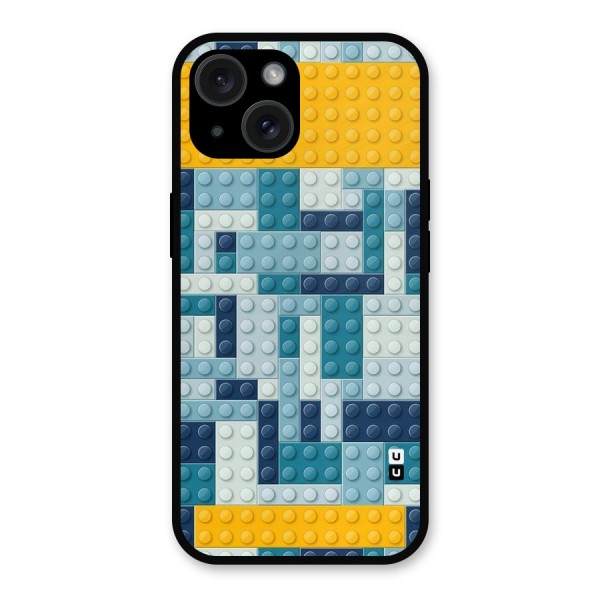 Blocks Blues Metal Back Case for iPhone 15
